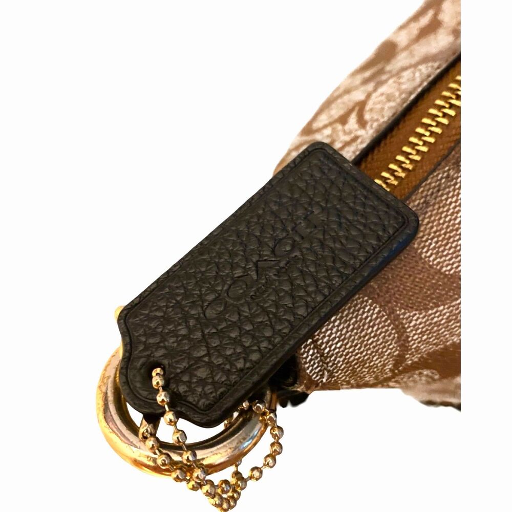 Coach Paxton Duffle Bag Signature Canvas Crossbody Shoulder Gold Chain Leather - Picture 9 of 16